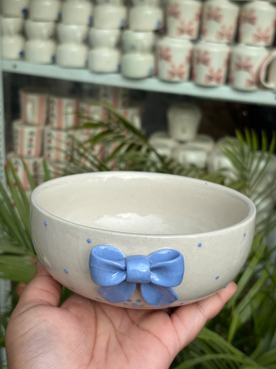 Blue Blush Bow Snack Bowl