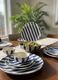 Blue Rhythm Handcrafted Premium Dinner Set (Set of 7)