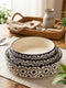 Dark Blue Moroccan Pattern Serving/Salad Bowl Set (Set of 3)