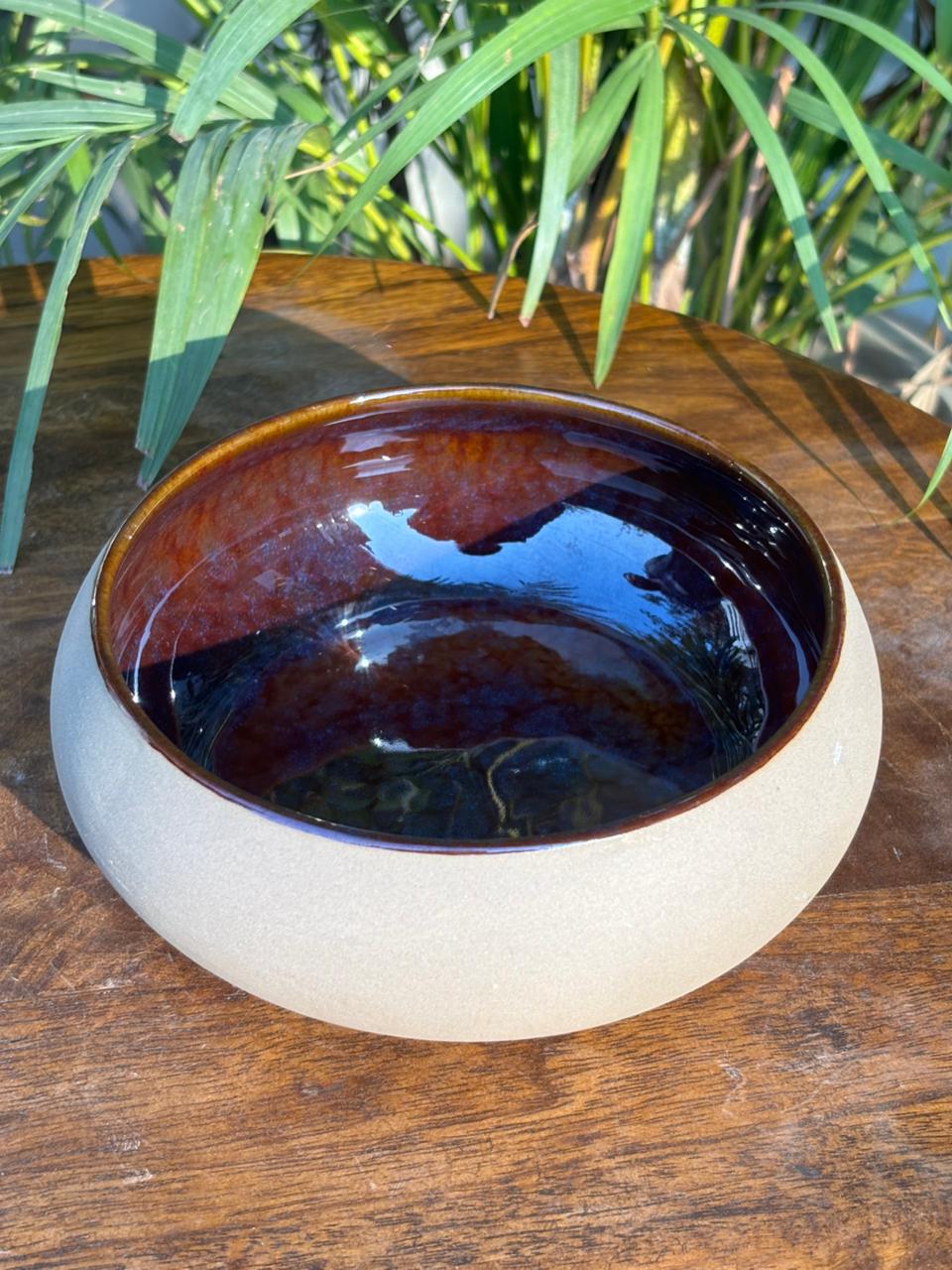 Amber Royale Glaze Snack/Serving Bowl