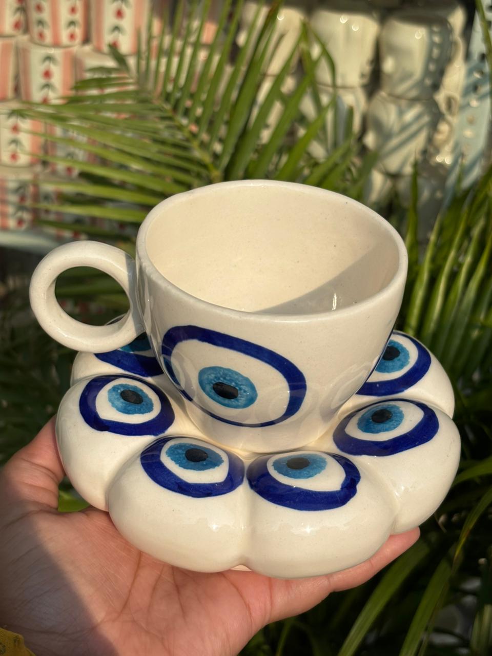 Evil Eye Blessing Mug & Saucer Set
