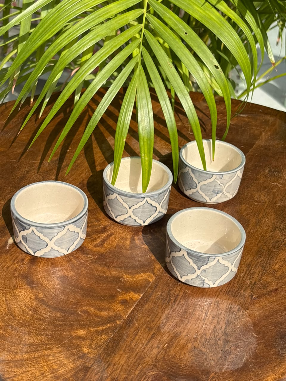 Grey Moroccan Dip Bowls Set (Set of 4)