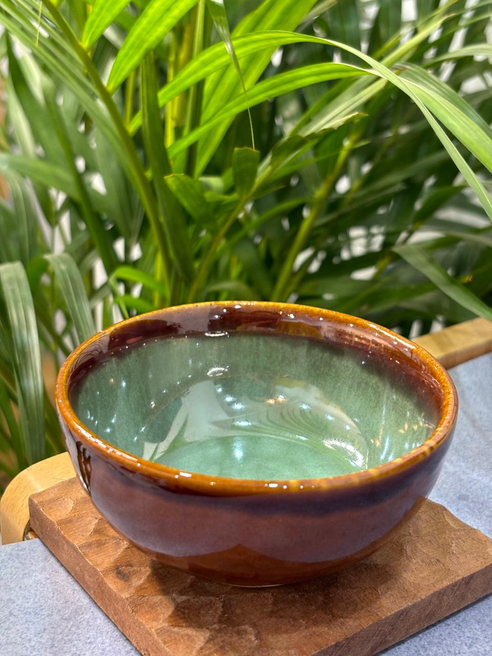 Brown Green Glaze Dinner Set (Set of 18)