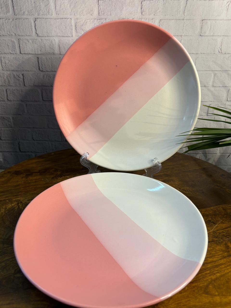 Pink Dual Shade Dinner Plates (Set of 2)