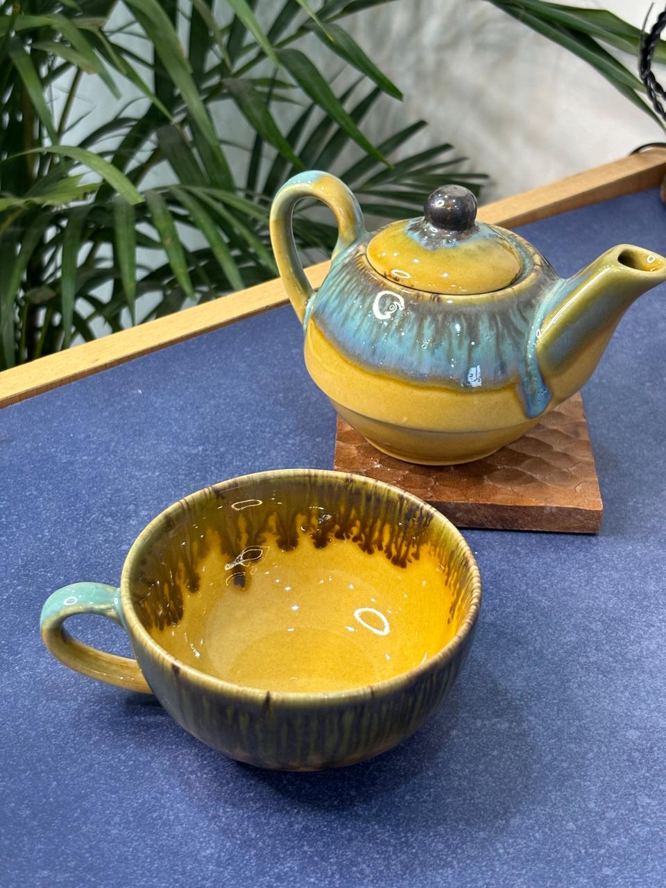 Yellow Glaze 1 Pot Kettle Set