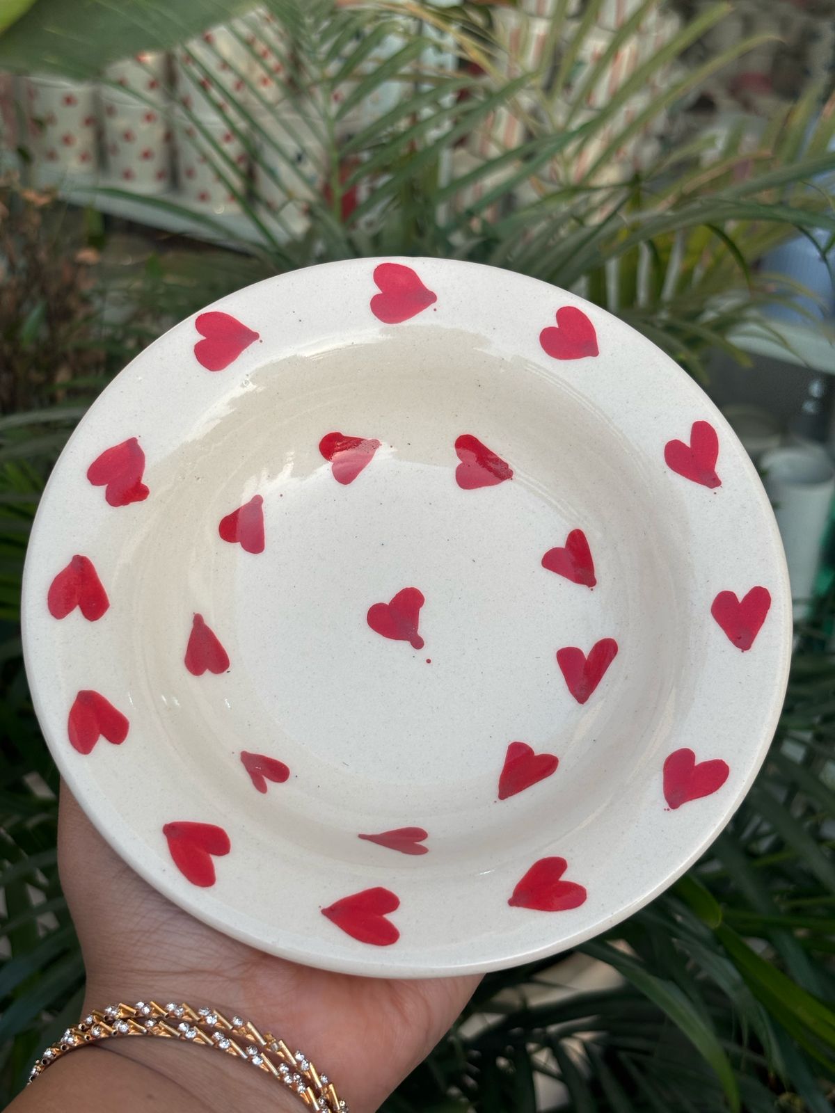 Red Heart Pasta Plates (Set of 2)