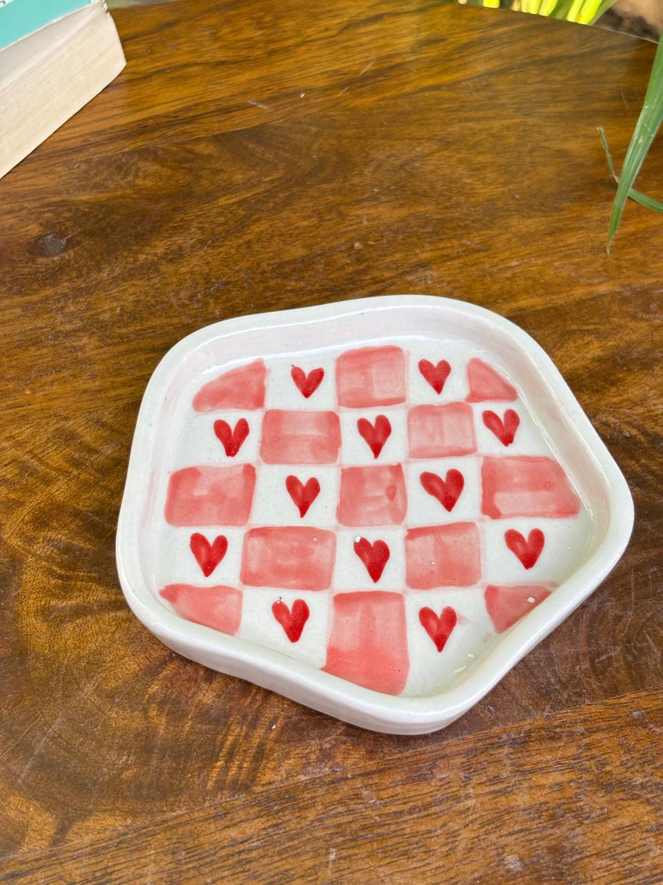 Blush & Heart Snack Plate (Set of 2)