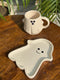 Ghost Coffee Mug with Saucer Set