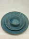 Metallic Blue Glaze with Lines Dinner Set (Set of 3)