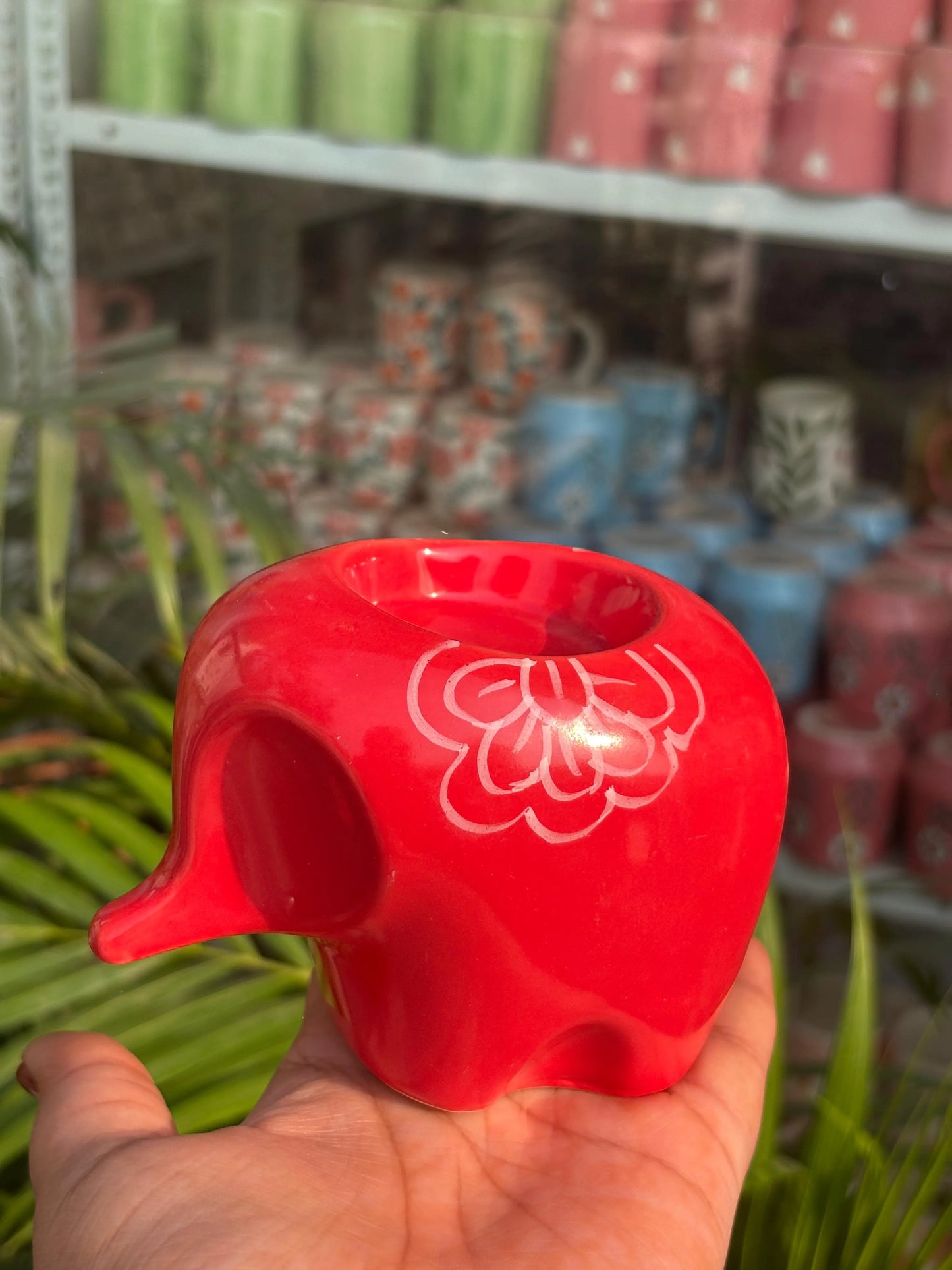 Lil’ Ele Glow Tea Light Holders-Red (Set of 2)