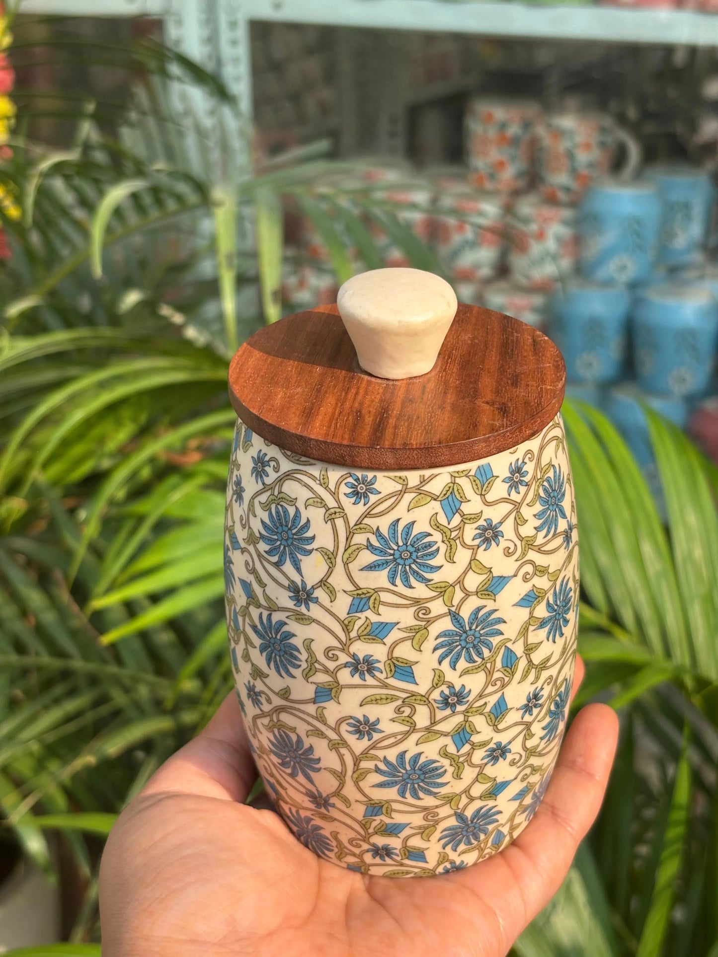 Royal Ivy Decal Print Multi-Floral Airtight Jar (Round)