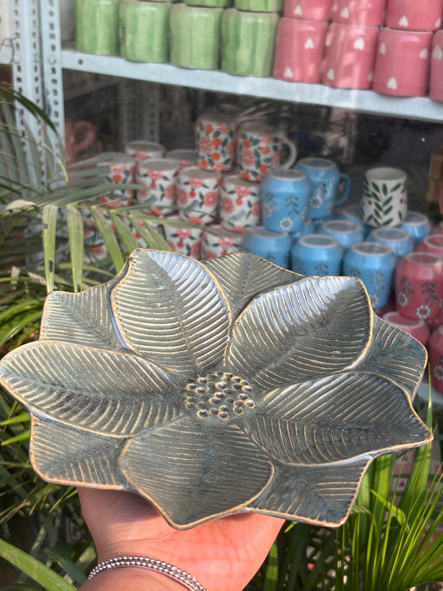 Blush Bloom-Green Platter