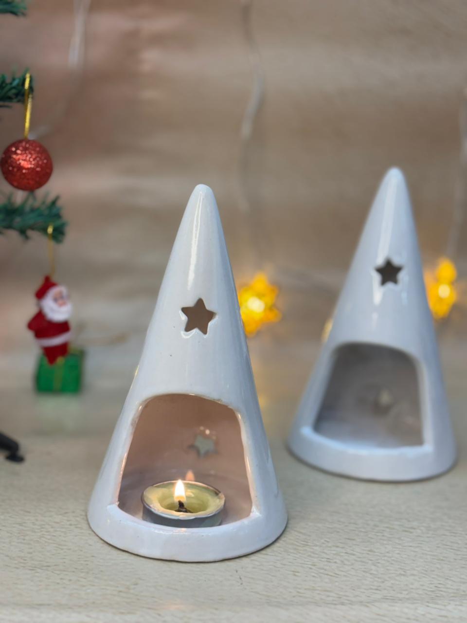 Holiday Star Tealight Tree-White