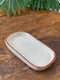 Ivory Brown Rim Ceramic Snack Plate – Set of 2