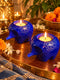 Lil' Ele Glow Tealight Holder-Blue (Set of 2)