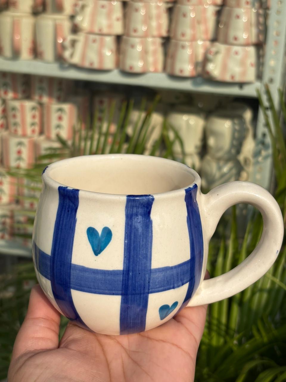 Maison Blue Plaid Mug