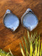Midnight Blue Leaf Ceramic Snack Plate – Set of 2