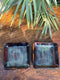 Midnight Rustic Square Ceramic Snack Plate – Set of 2