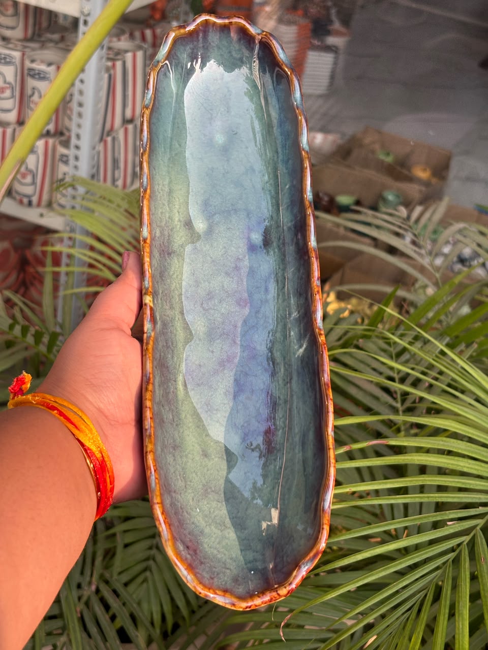 Mystic Lagoon Ceramic Long Serving Platter