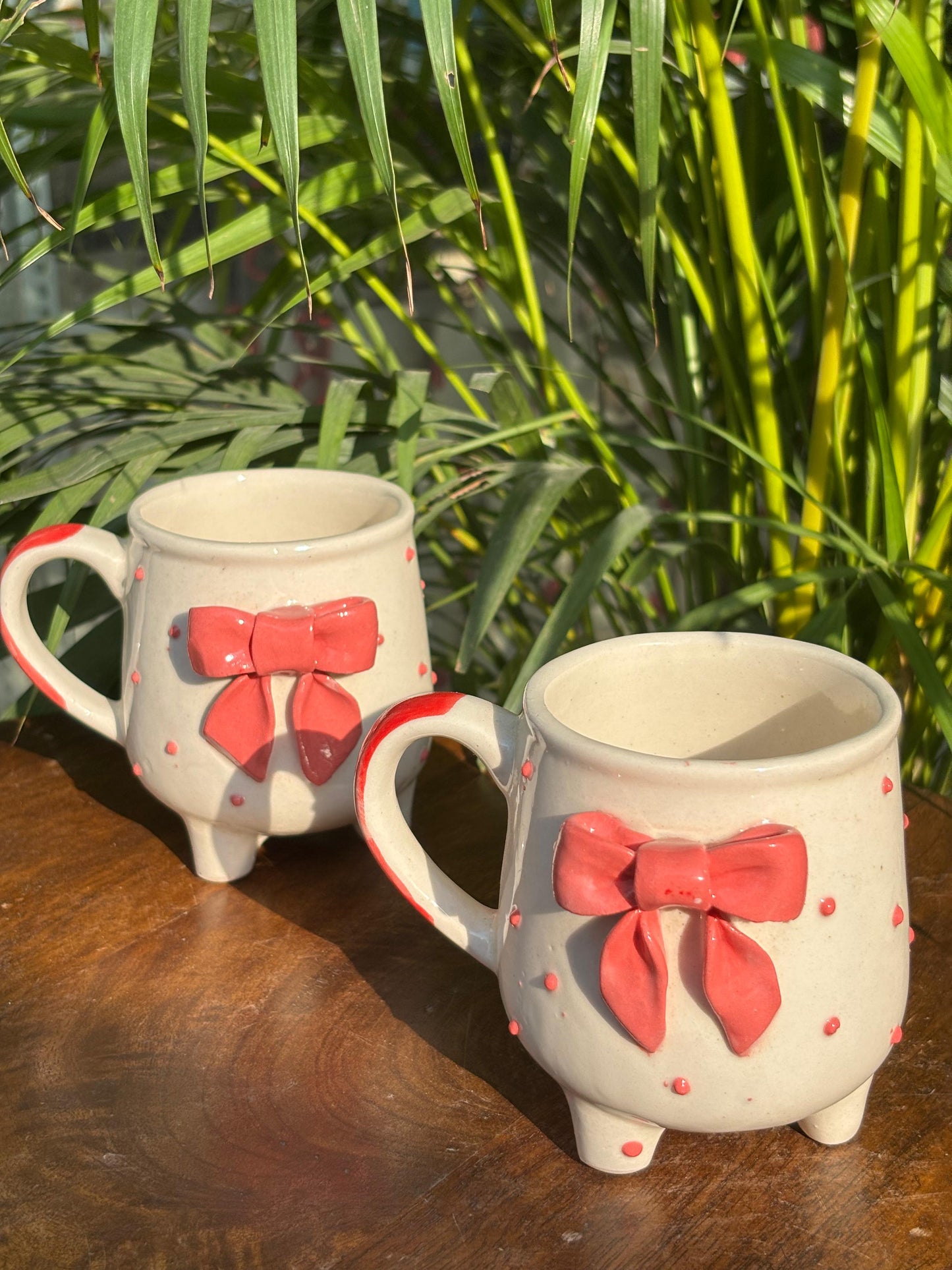 Pink Scarlet Bow Leg Coffee Mug