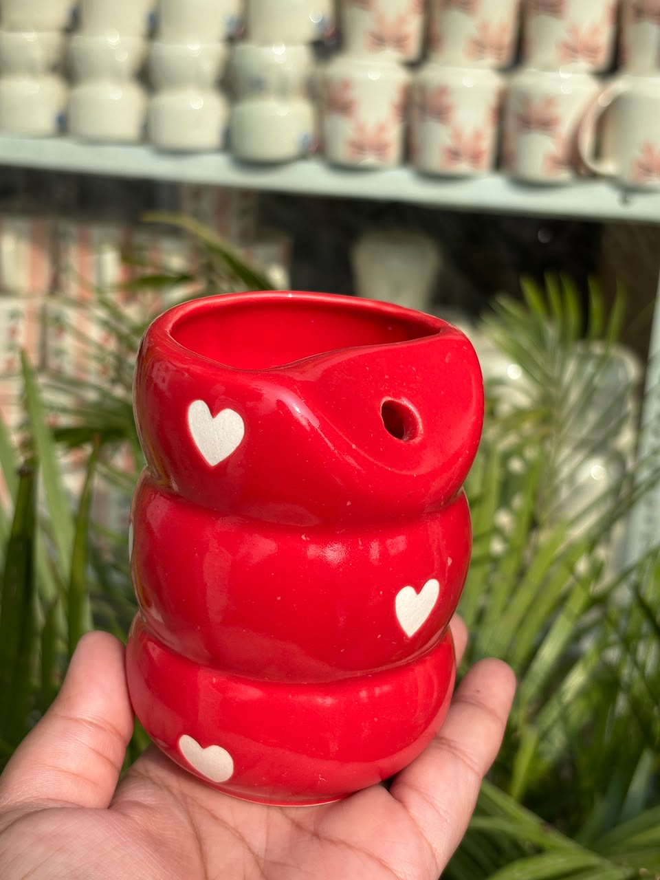 Red Blush Heart Sipper