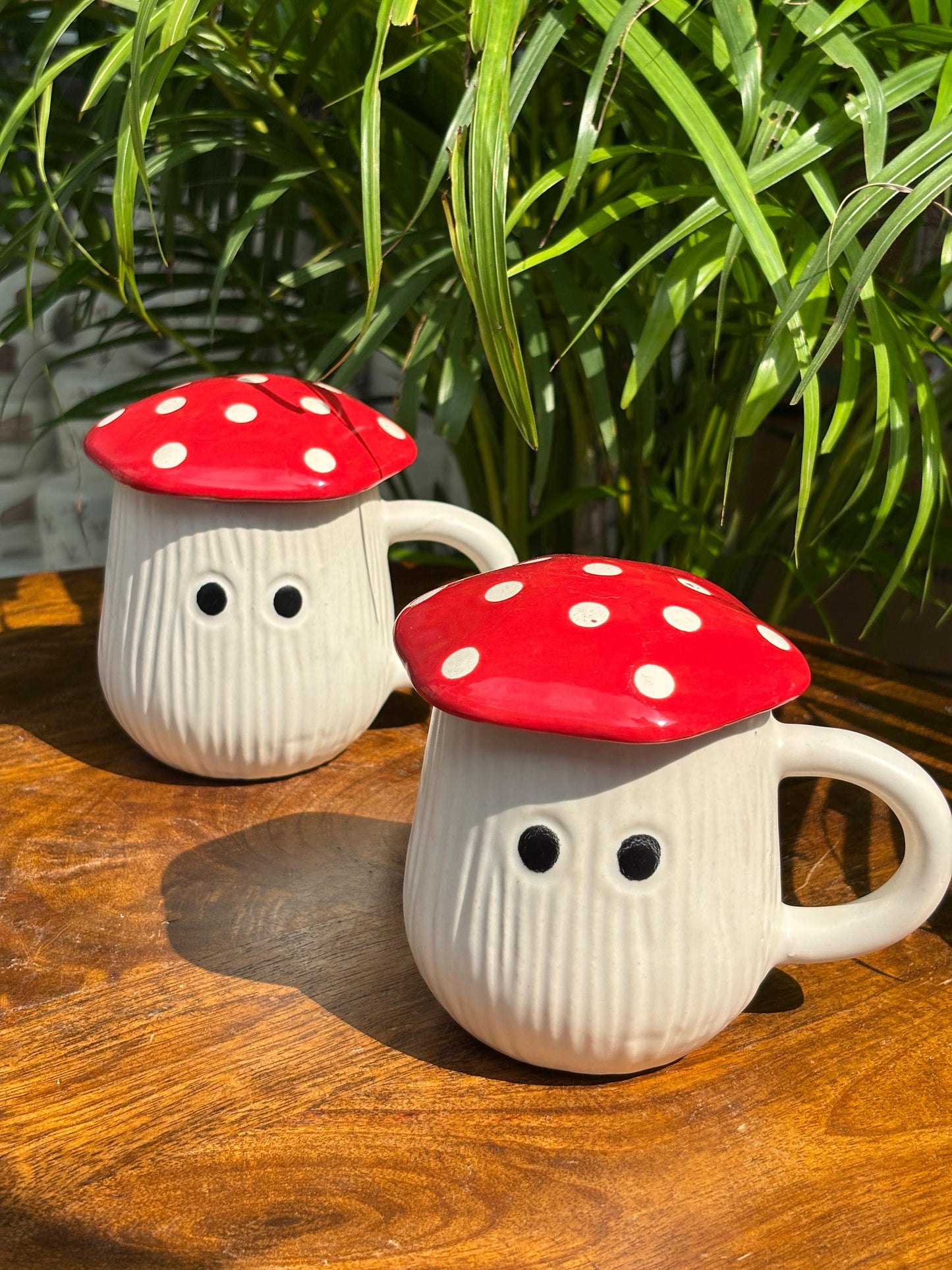 Red Mushroom Magic Coffee Mug with Lid