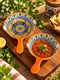 Sunset Orange Mandala Dip Bowls with Handle (Set of 2)
