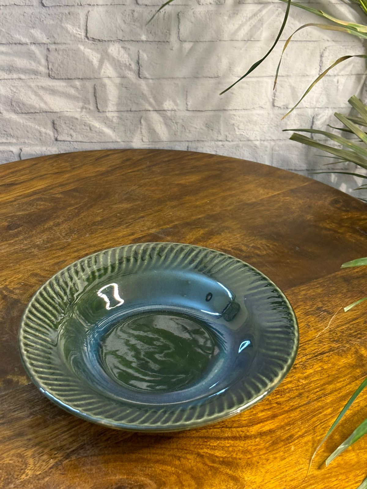 Green Pasta Plates (Set of 2) (7inc)