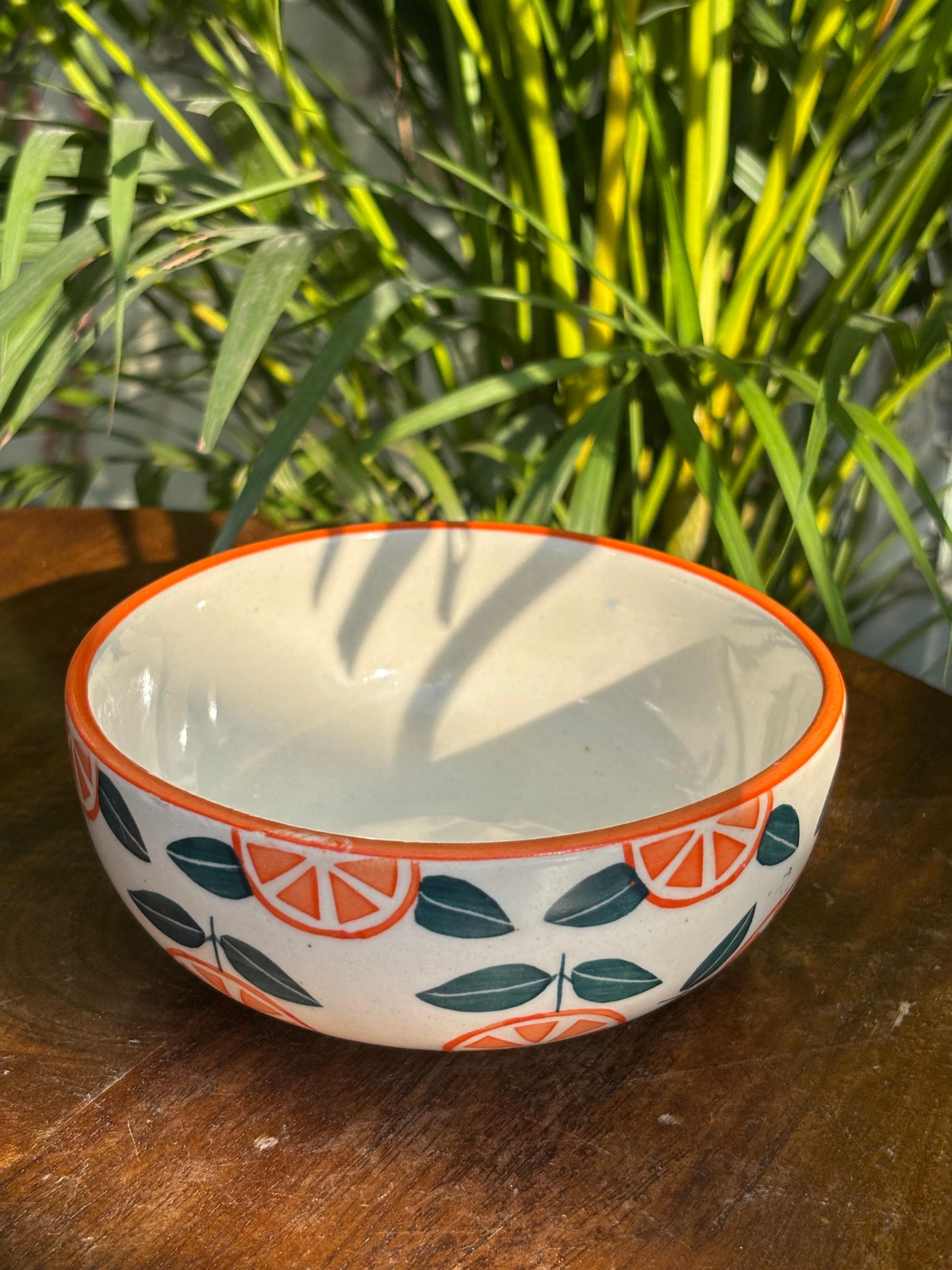 Orange Print Snack Bowl