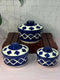 Blue Moroccan Design Serving Bowl Set with Lid (Set of 3)