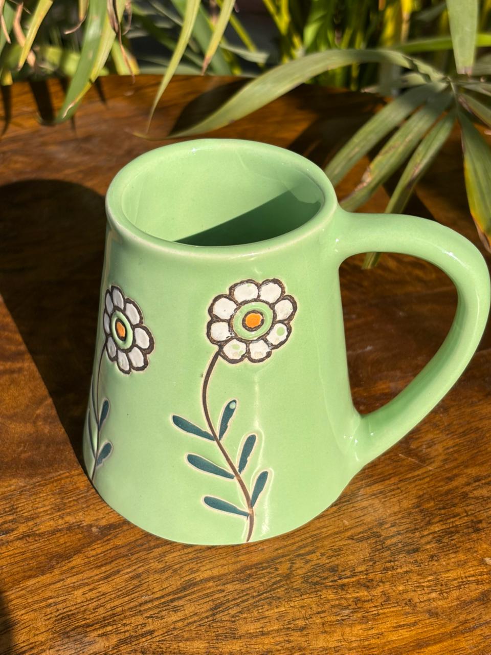 Green Daisy Dew Mug