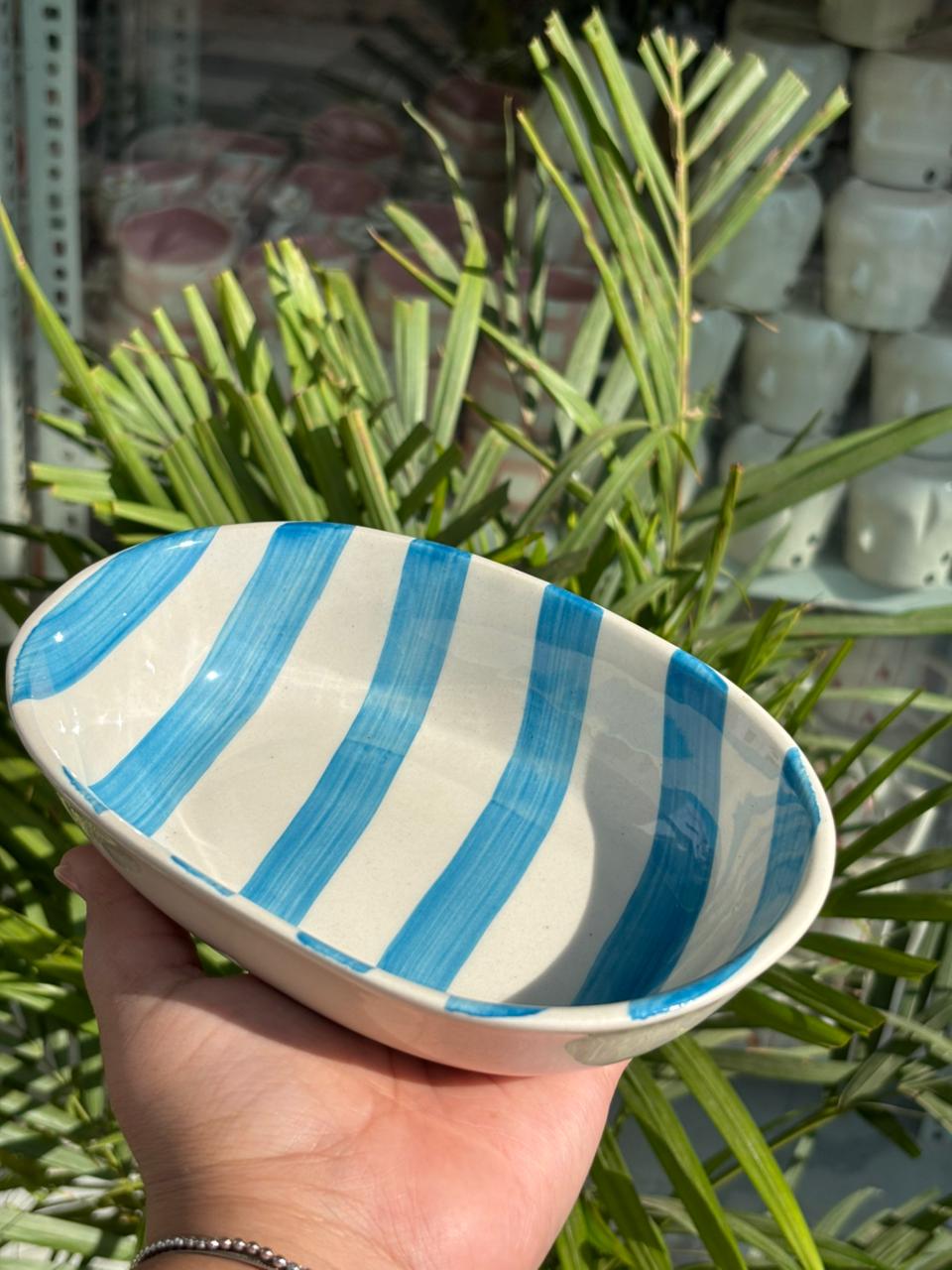 Light Blue Candy Swirl Snack Bowl