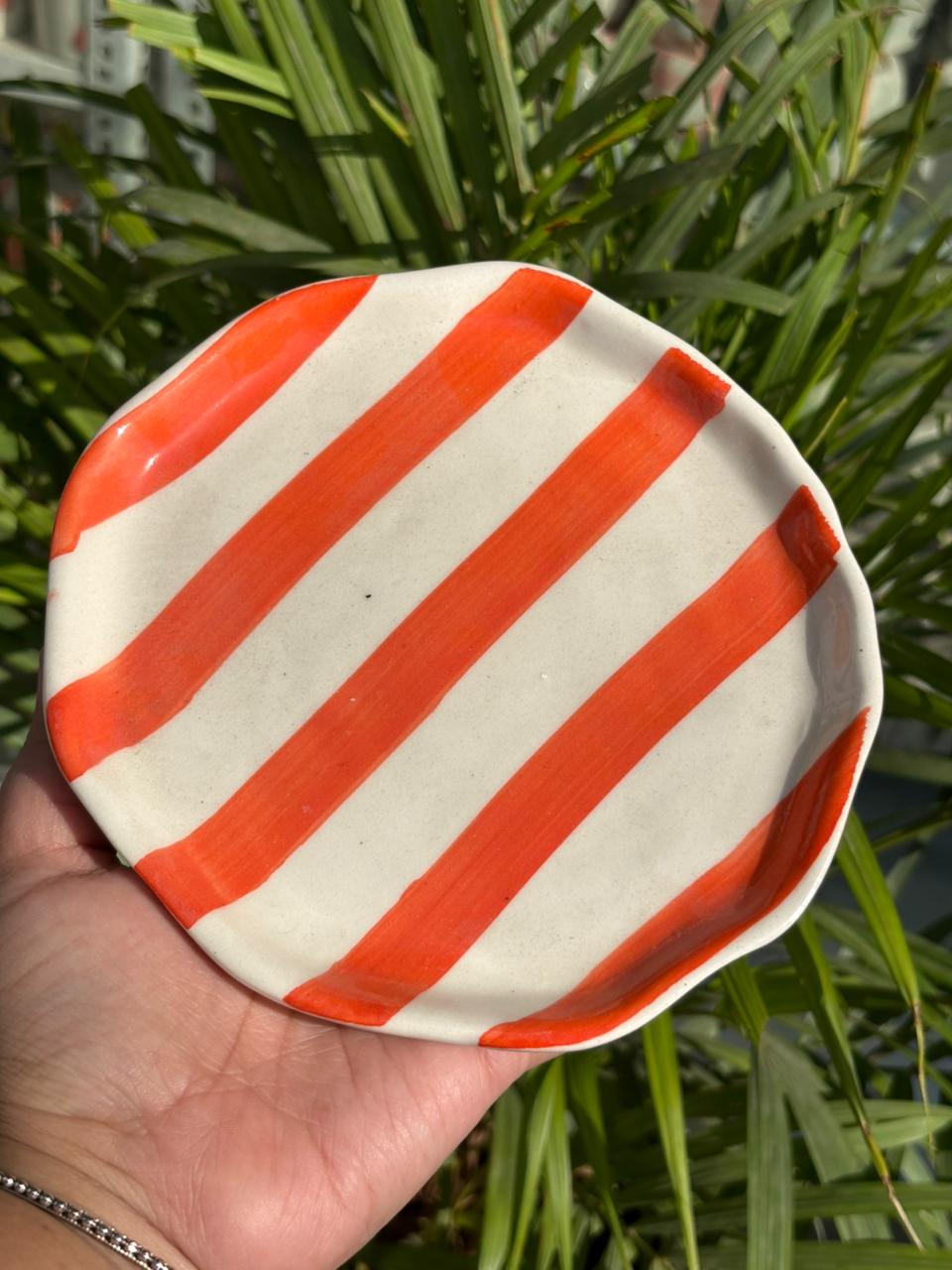 Orange Candy Swirl Snack Plate (Set of 2)
