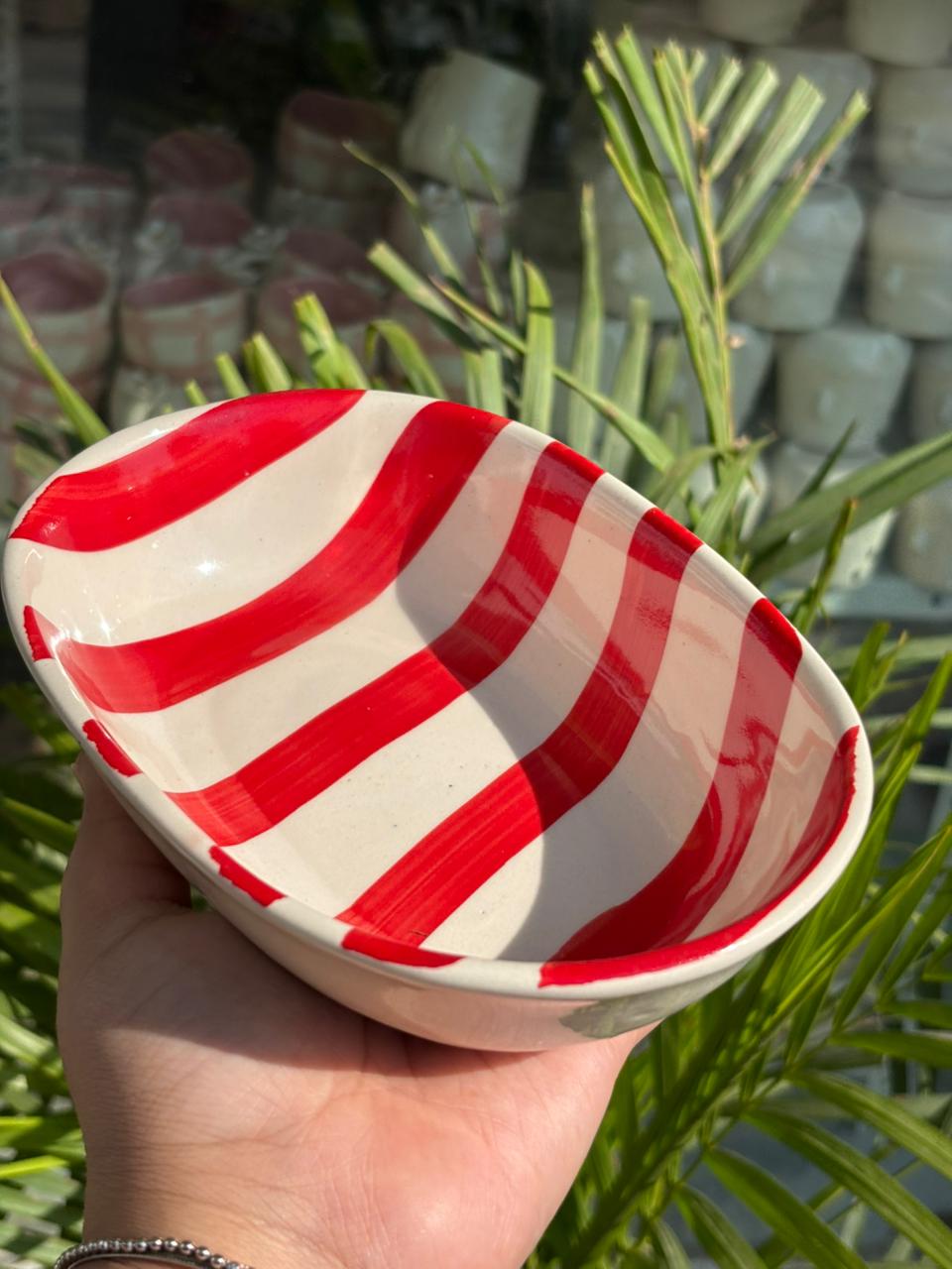 Red Candy Swirl Snack Bowl