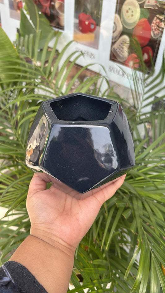 Black Hexa Planter