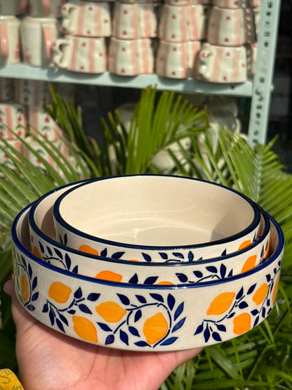 Amalfi Lemon Serving Bowl Set (Set of 3)