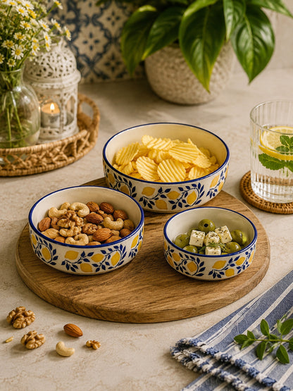 Amalfi Lemon Serving Bowl Set (Set of 3)