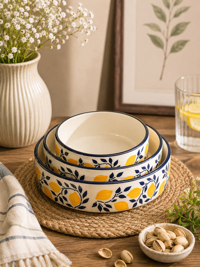 Amalfi Lemon Serving Bowl Set (Set of 3)