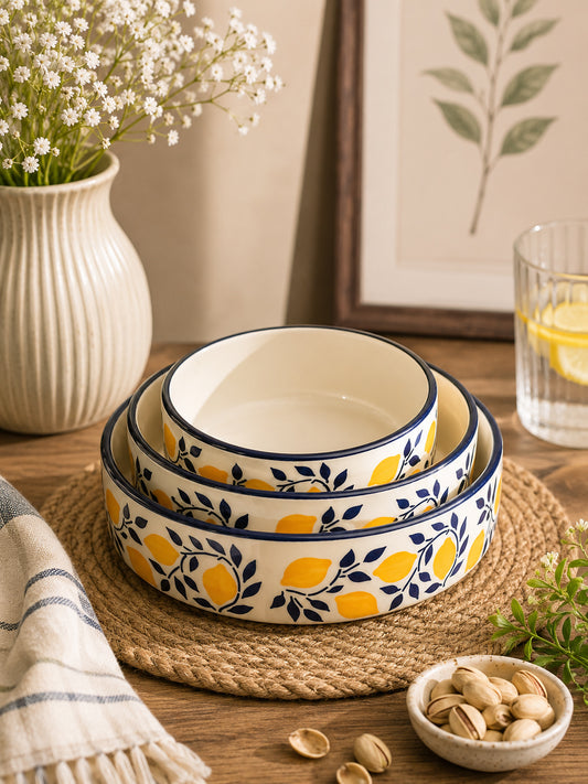 Amalfi Lemon Serving Bowl Set (Set of 3)