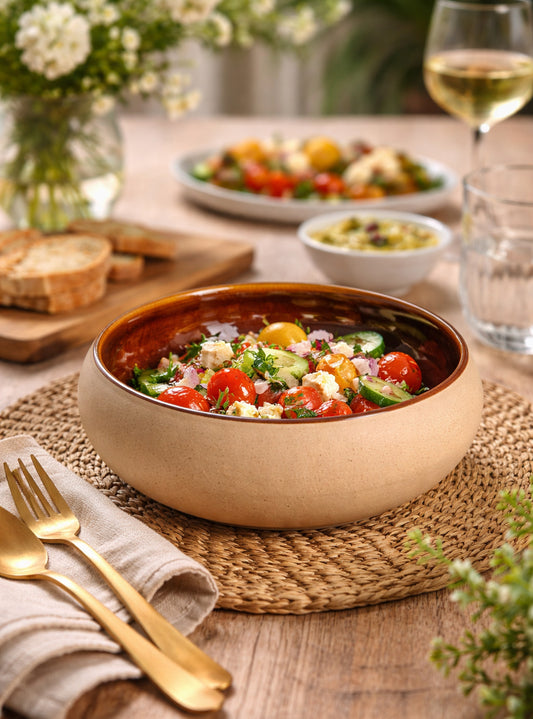 Amber Royale Glaze Snack/Serving Bowl