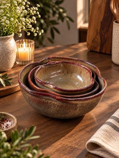 Amberstone Serving Bowl Set (Set of 3)