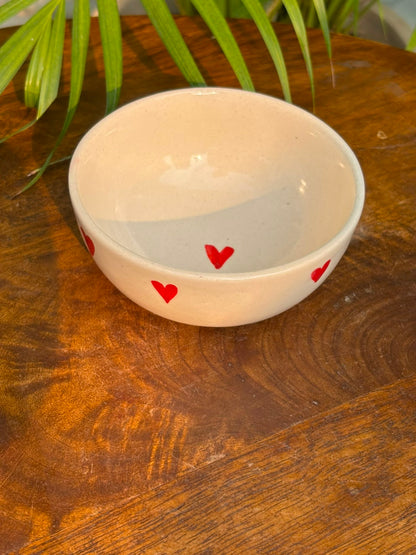 Amour Heart Ceramic Snack Bowl (Set of 2)