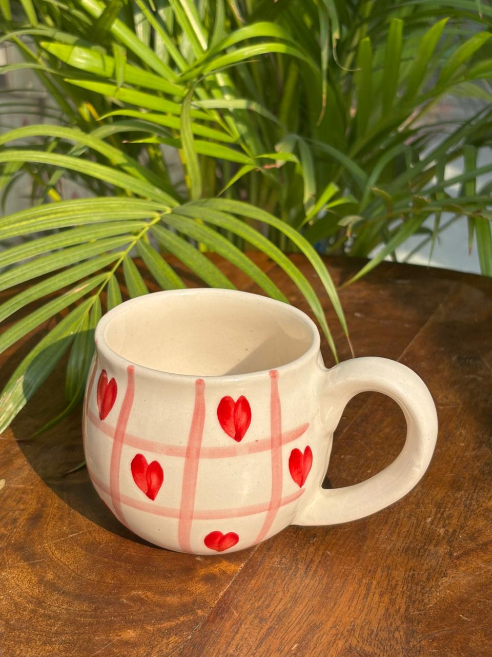 Amour Rose Plaid Ceramic Mug