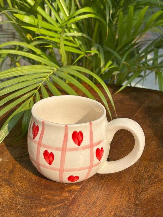 Amour Rose Plaid Ceramic Mug