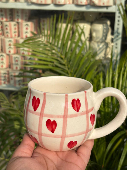 Amour Rose Plaid Ceramic Mug