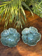 Aqua Bloom Ceramic Snack Plate – Set of 2