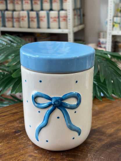 Azure Bow Ceramic Jar