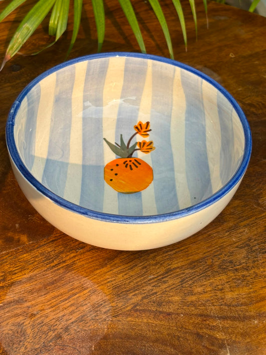 Azure Citrus Ceramic Snack Bowl