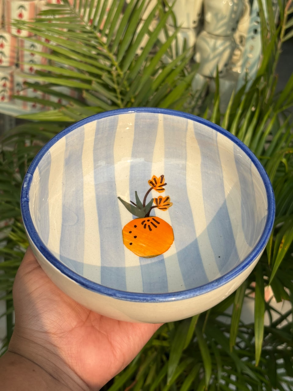 Azure Citrus Ceramic Snack Bowl