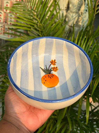 Azure Citrus Ceramic Snack Bowl